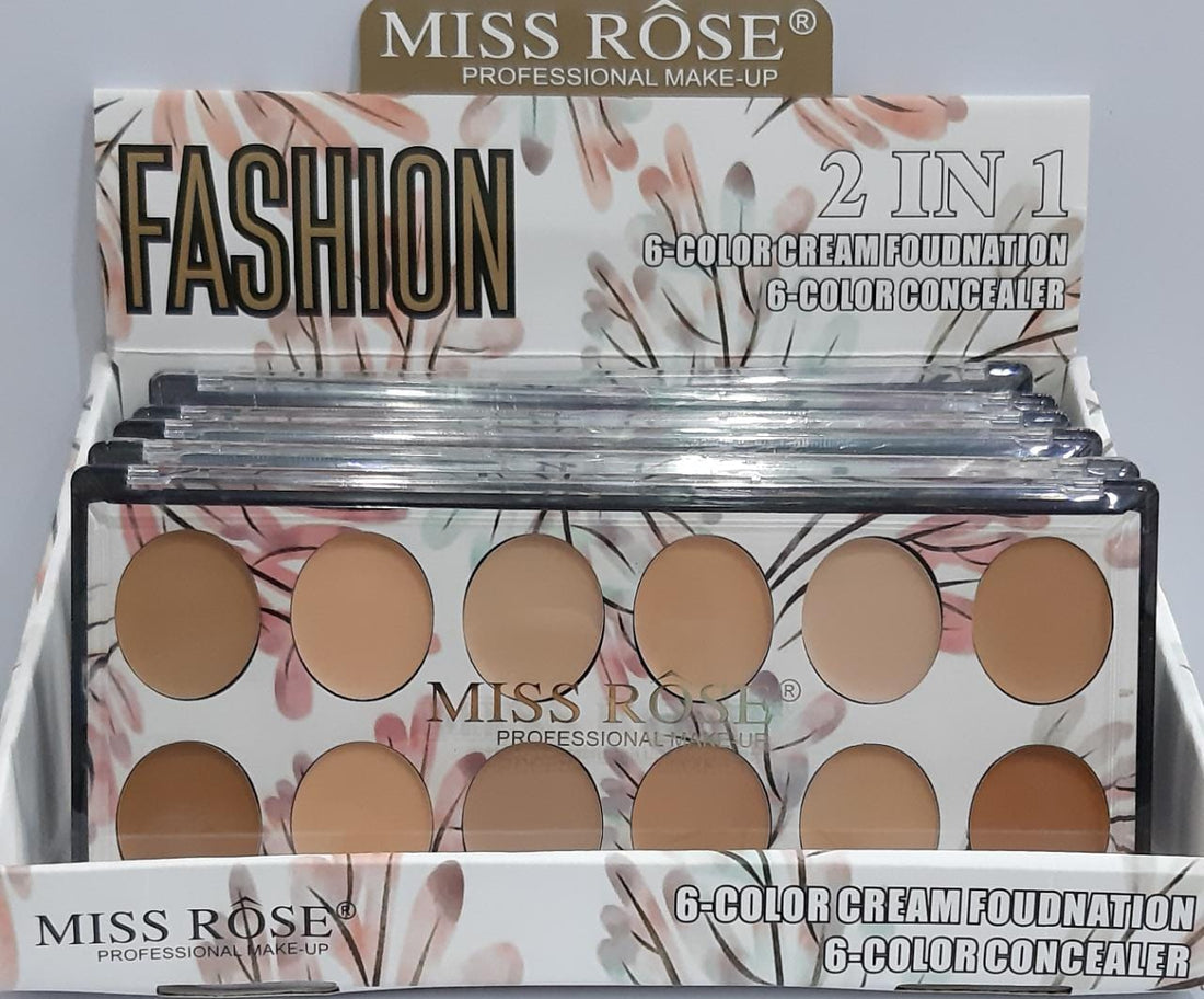 Miss Rose Concealer Palette - 12 Colors for Flawless Skin and Perfect Coverage - MAT Beauty