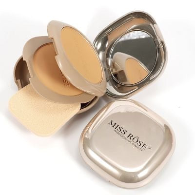 Miss Rose Metallic Compact Face Powder for a Flawless Pink Finish - MAT Beauty