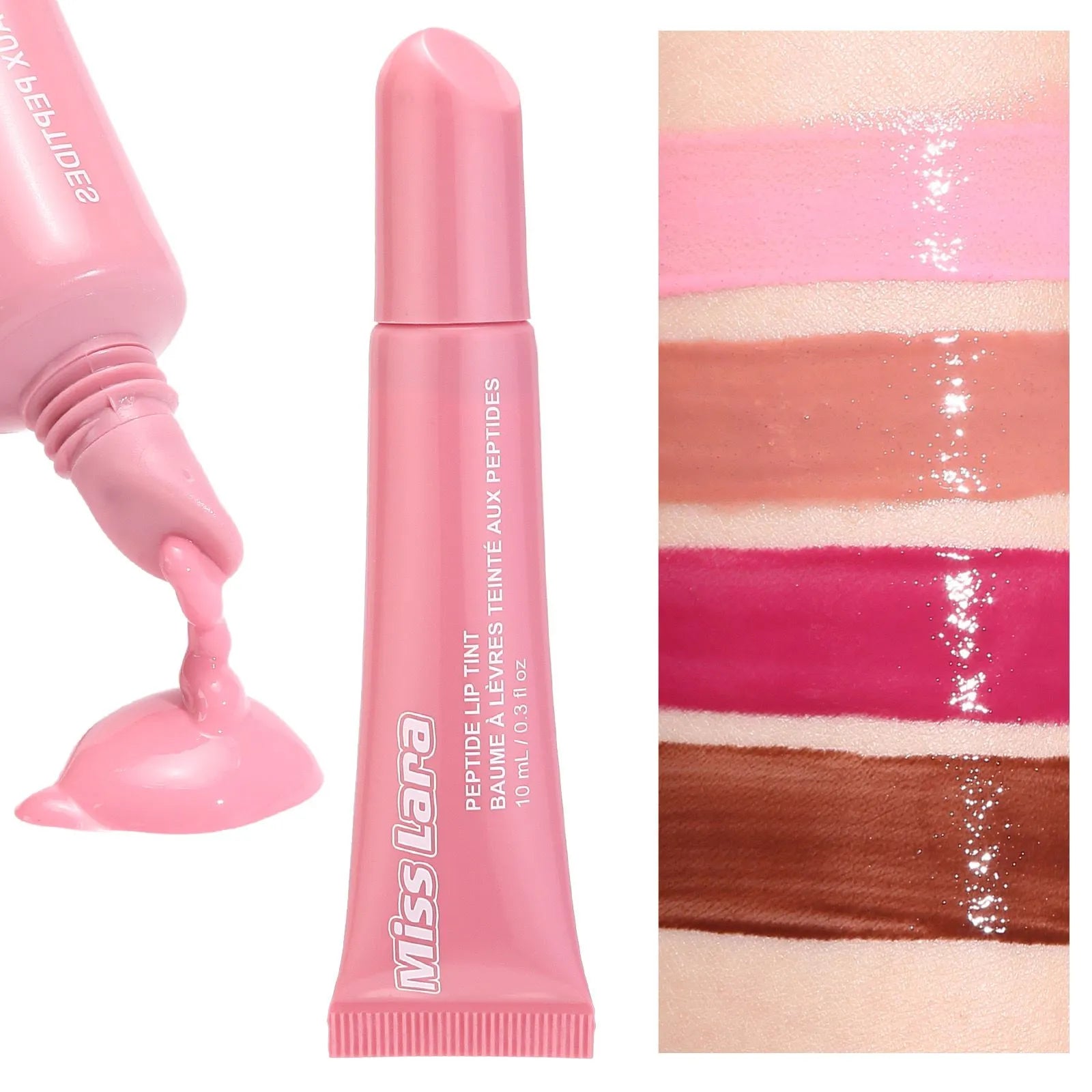 Pack of 4 Miss Lara Peptide Lip Tint Plumping Gloss 4Pcs Set - MAT Beauty