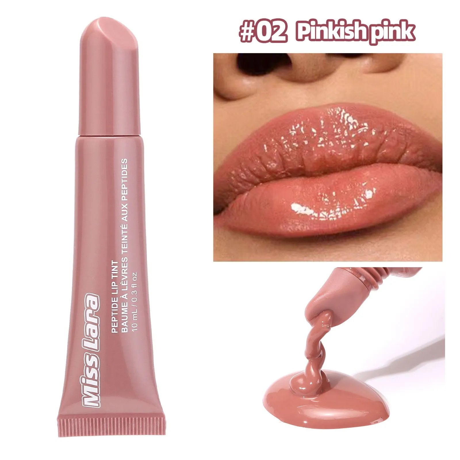 Pack of 4 Miss Lara Peptide Lip Tint Plumping Gloss 4Pcs Set - MAT Beauty