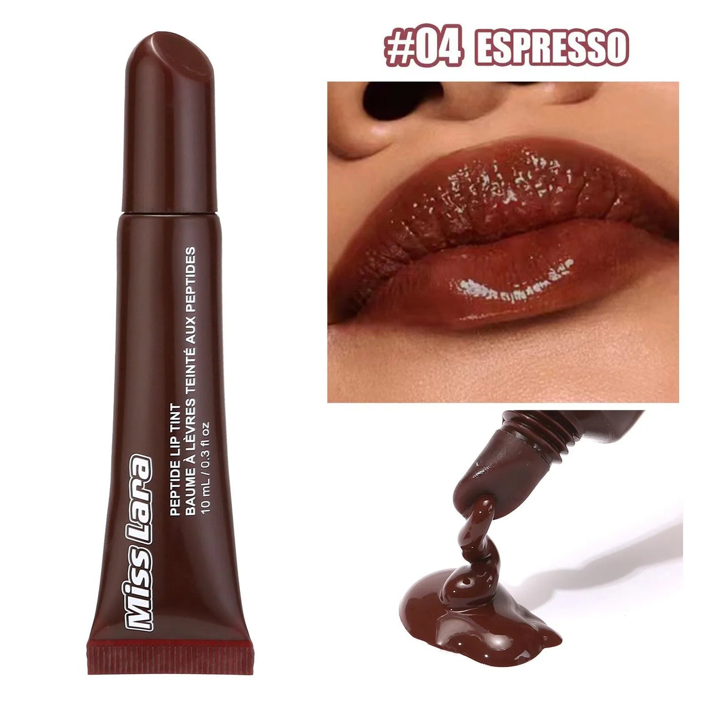 Pack of 4 Miss Lara Peptide Lip Tint Plumping Gloss 4Pcs Set - MAT Beauty