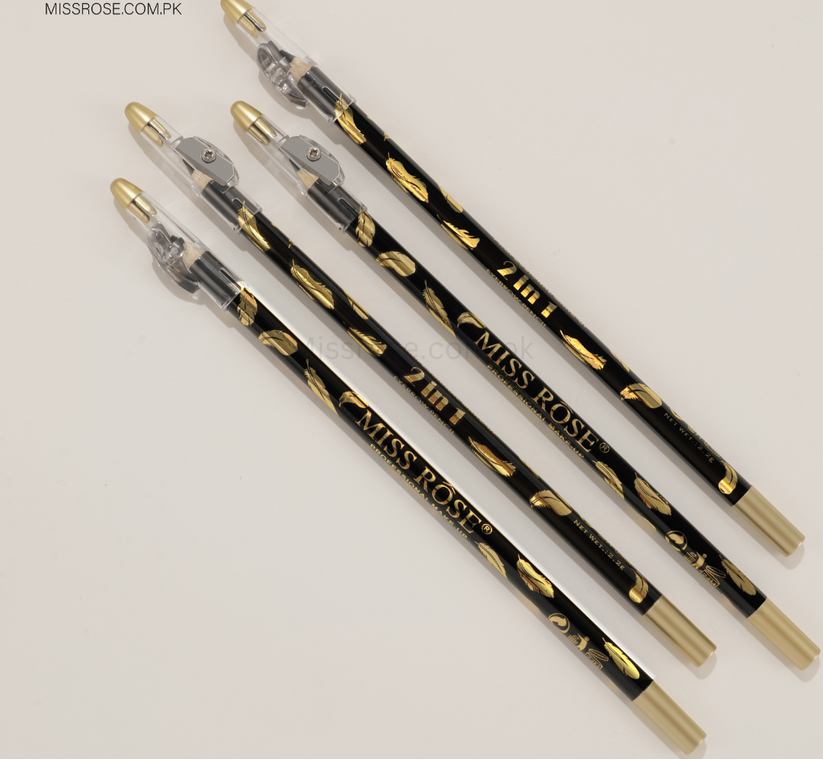 Miss Rose Eyebrow Pencil - 2-in-1 Perfect Black Shade for Flawless Brows - MAT Beauty