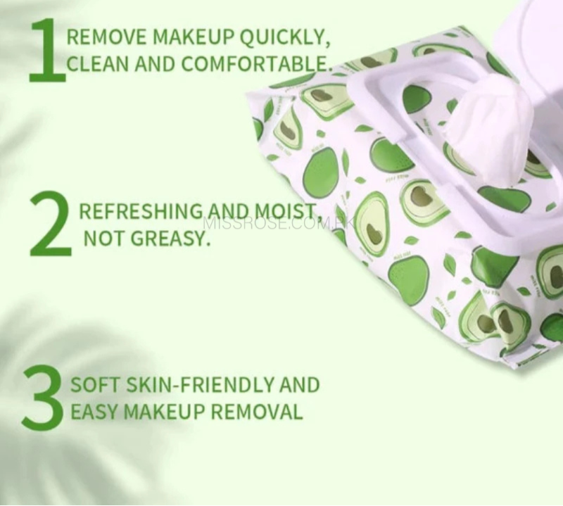 Miss Rose Avocado Facial Wipes for Effortless Cleansing and Radiant Skin - MAT Beauty