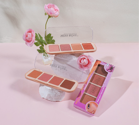 Miss Rose Blush Palette - 4-Color Butter Blend Blush Collection - MAT Beauty