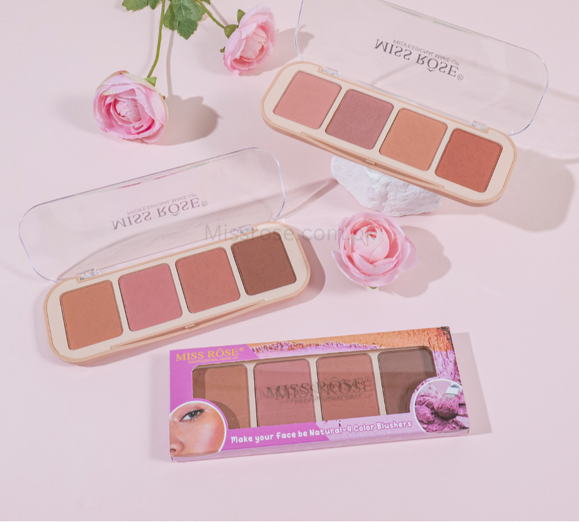 Miss Rose Blush Palette - 4-Color Butter Blend Blush Collection - MAT Beauty