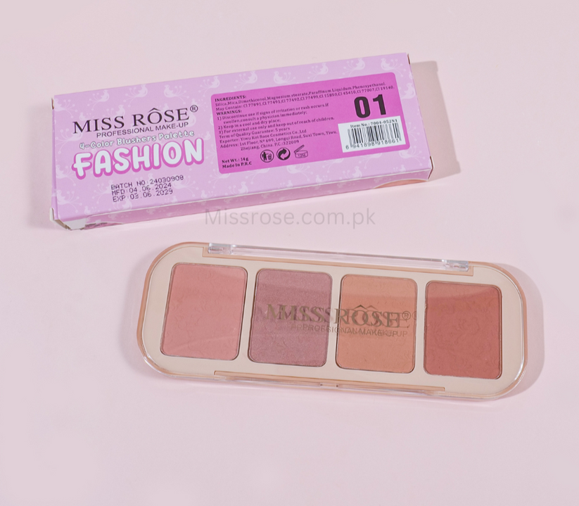 Miss Rose Blush Palette - 4-Color Butter Blend Blush Collection - MAT Beauty