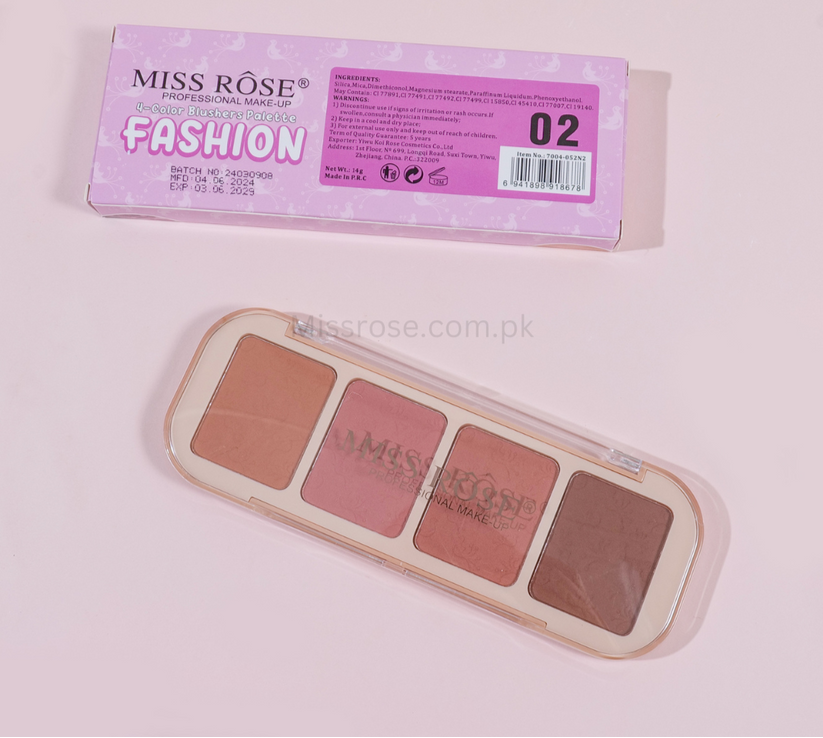 Miss Rose Blush Palette - 4-Color Butter Blend Blush Collection - MAT Beauty