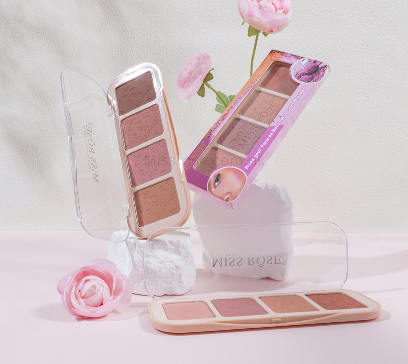 Miss Rose Blush Palette - 4-Color Butter Blend Blush Collection - MAT Beauty