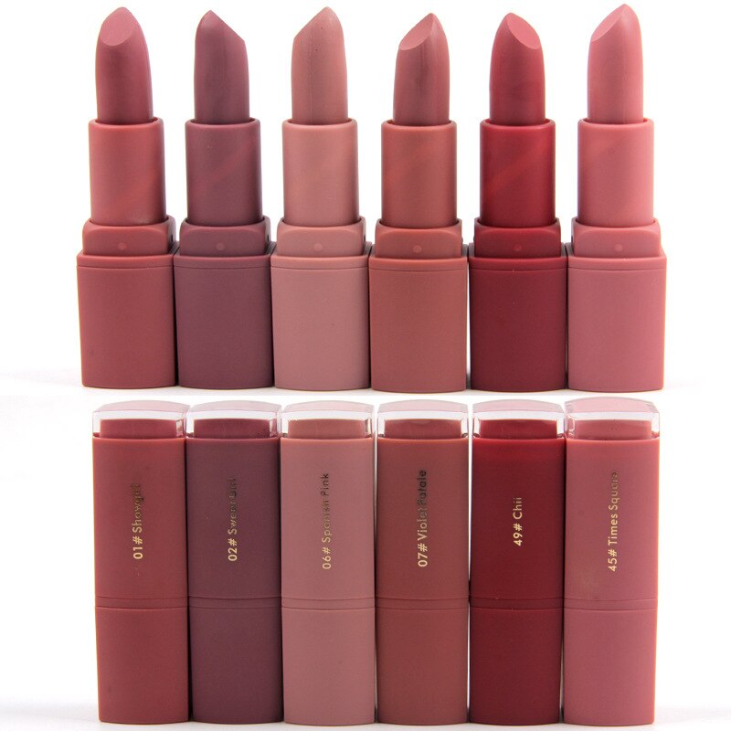 MISS ROSE Matte Waterproof Lipsticks - Set of 6 Long-Lasting Shades - MAT Beauty