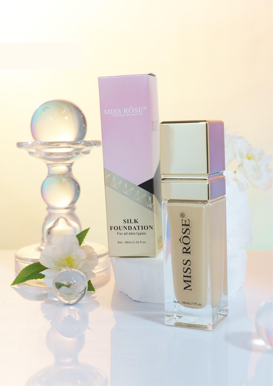 Miss Rose Silk Foundation - Flawless, Lightweight Coverage for Radiant Skin - MAT Beauty