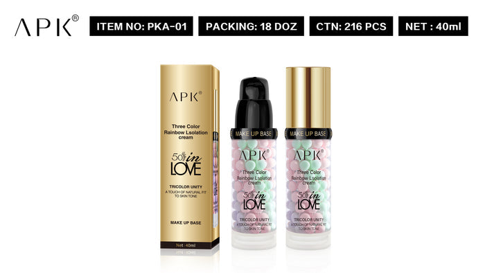 APK In Love Three Color Rainbow Isolation Cream Makup Base Rainbow Isolation Cream – 40ml - MAT Beauty