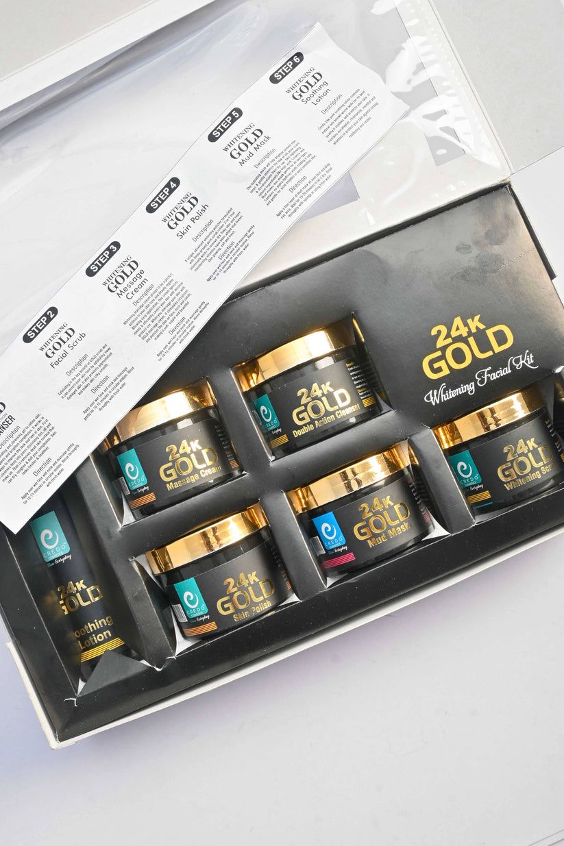 24k Gold Facial Kit – 6 in 1 Whitening Solution for Radiant Skin - MAT Beauty