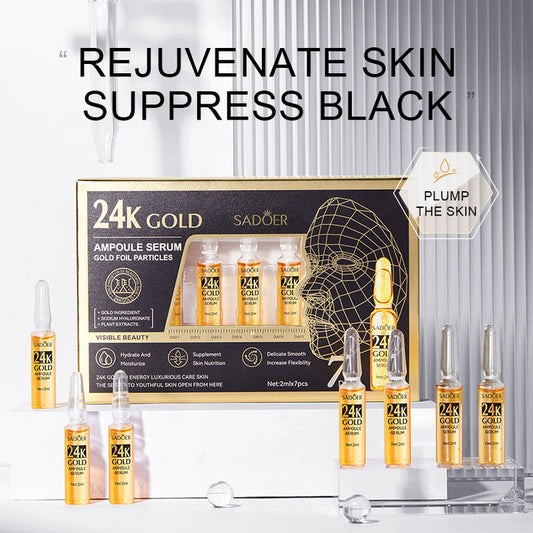 SADOER 24K Gold Moisturizing Serum - 2ml x 7pcs Face Care Ampoule - MAT Beauty