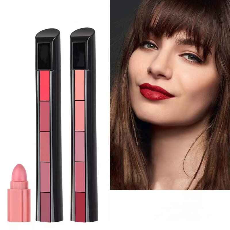 5 In 1 Lipstick Velvet Lip Gloss Waterproof Long Lasting lite Lip Stick