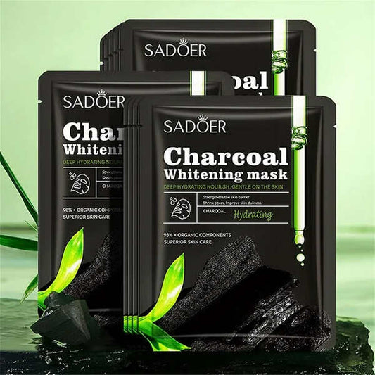 Sadoer Charcoal Whitening Facial Sheet Mask for Radiant Skin - MAT Beauty