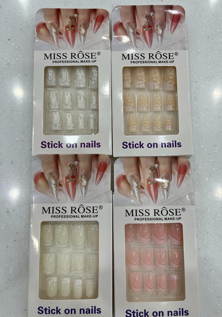 Miss Rose French Nails Pack - Stick on French Nails (NEW) - MAT Beauty