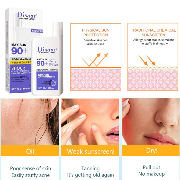 Disaar Sunscreen SPF 90 Skin Protective Whitening Sunblock Lotion - MAT Beauty