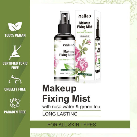 MALIAO Long Lasting Makeup Fixing Mist with Rose Water & Green Tea - 80ml - MAT Beauty