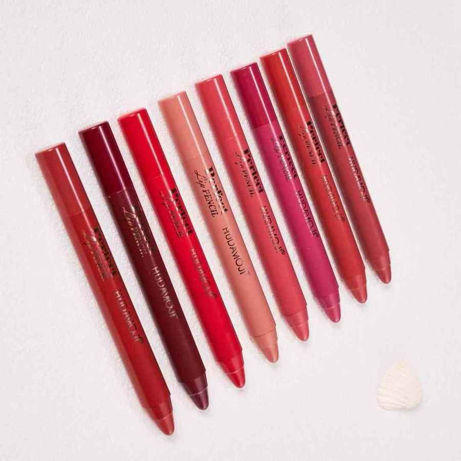Hudamoji Lip Pencil Crayon Lipliner - Perfect Lip Liner and Lipstick - MAT Beauty