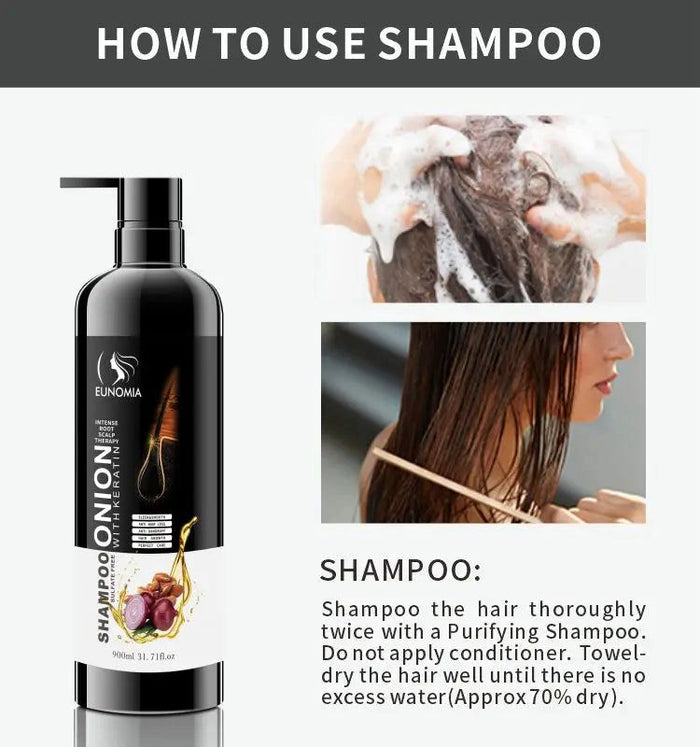 Eunomia Onion Shampoo with Keratin 900ml for Healthy Hair Growth - MAT Beauty