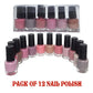 Pack of 12 Matte Peel-Off Nail Polish Collection – Eco-Friendly Formula in 12 Vibrant Colors - MAT Beauty