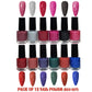 Pack of 12 Matte Peel-Off Nail Polish Collection – Eco-Friendly Formula in 12 Vibrant Colors - MAT Beauty