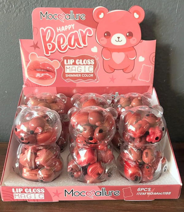 Mocoallure 12pcs Bear Mini Lip Gloss Jar for Charming Lip Care - MAT Beauty
