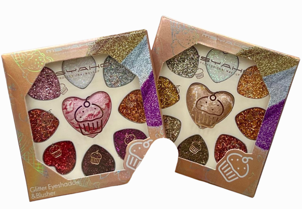 MSYAHO 9 in 1 Highlighter Kit - Blush On Glitter Collection - MAT Beauty