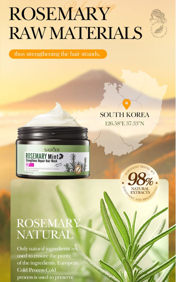 Sadoer Rosemary Mint Hair Mask 250g for Strengthening and Repairing Hair - MAT Beauty