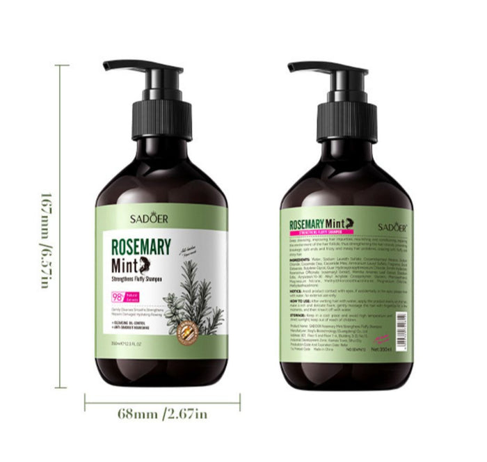 Sadoer Rosemary Mint Hair Conditioner - Strengthening, Hydrating & Smoothing Formula for Dull, Dry, Damaged Hair - MAT Beauty