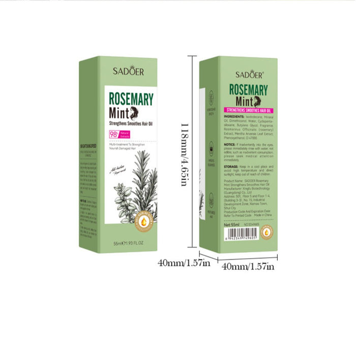 SADOER Strengthening Hair Oil with Mint and Rosemary – 55ml - MAT Beauty
