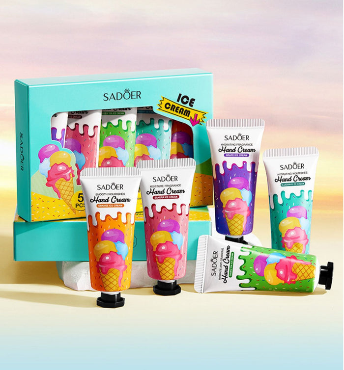 Sadoer Ice Cream Hand Cream Set – 5pcs Nourishing and Smoothing Hydrating 20g Each - MAT Beauty
