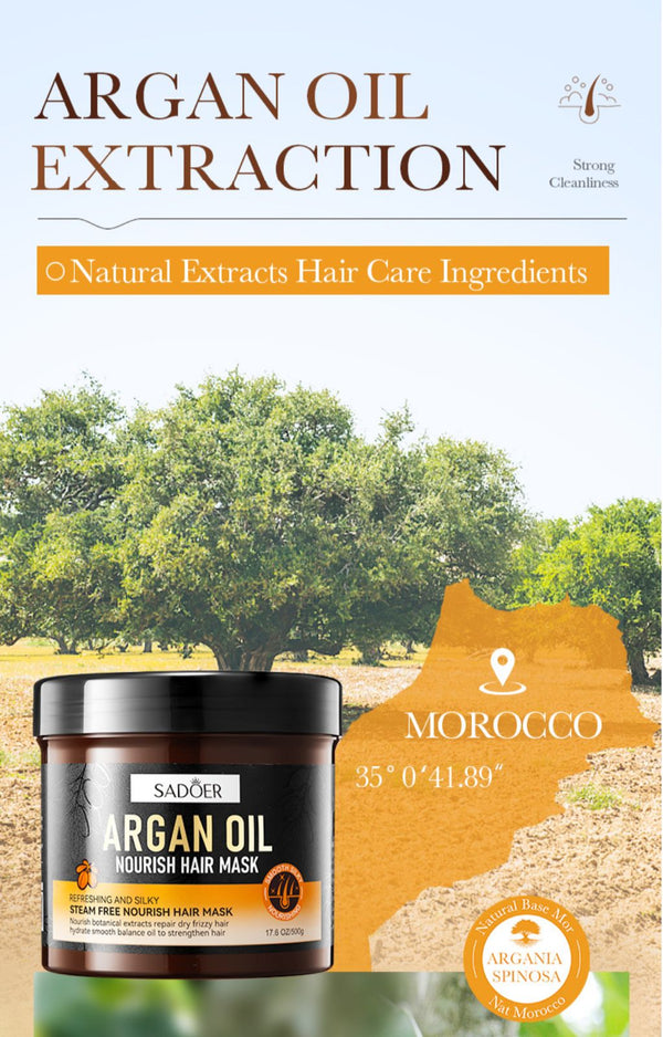 Sadoer Argan Oil Hair Mask 500g for Nourishing Hair Care - MAT Beauty