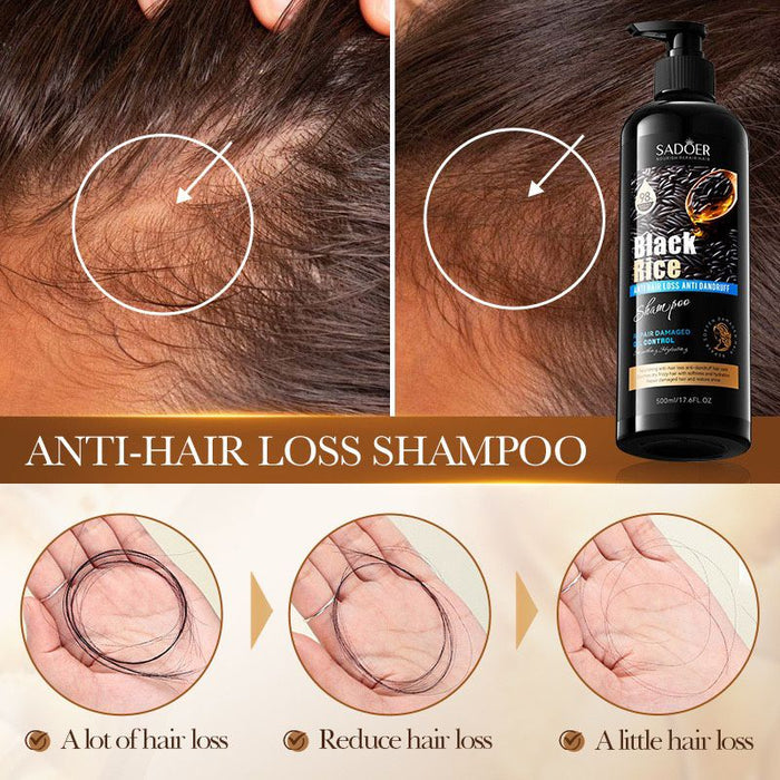 Sadoer Black Rice Shampoo for Anti Hair Loss and Dandruff Relief - 500ml - MAT Beauty