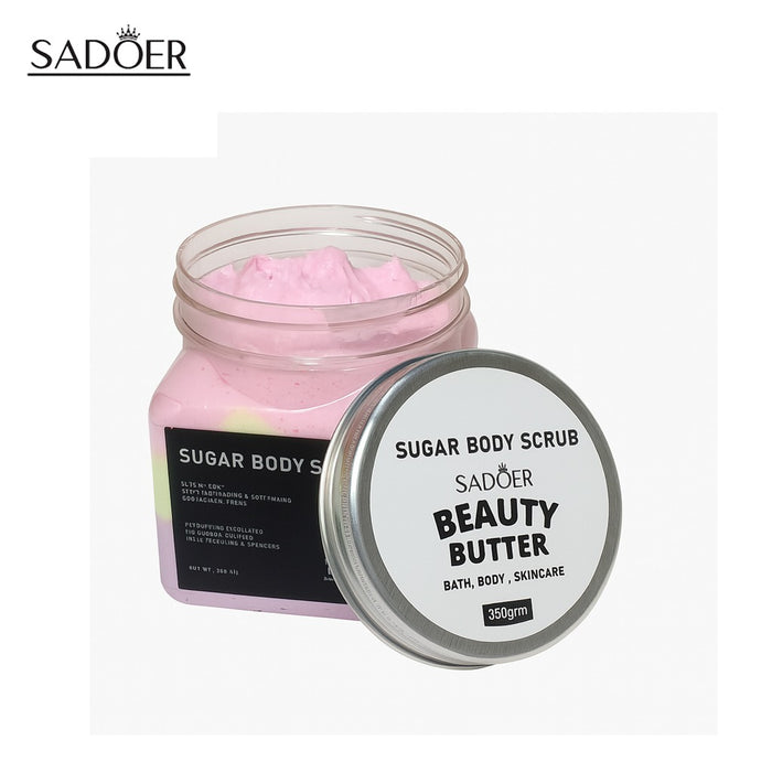 SADOER Sugar Body Scrub Beauty Butter 350ml for Glowing Skin - MAT Beauty