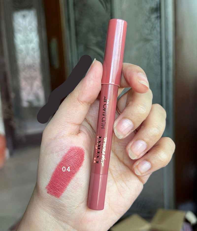 Hudamoji Lip Pencil Crayon Lipliner - Perfect Lip Liner and Lipstick - MAT Beauty