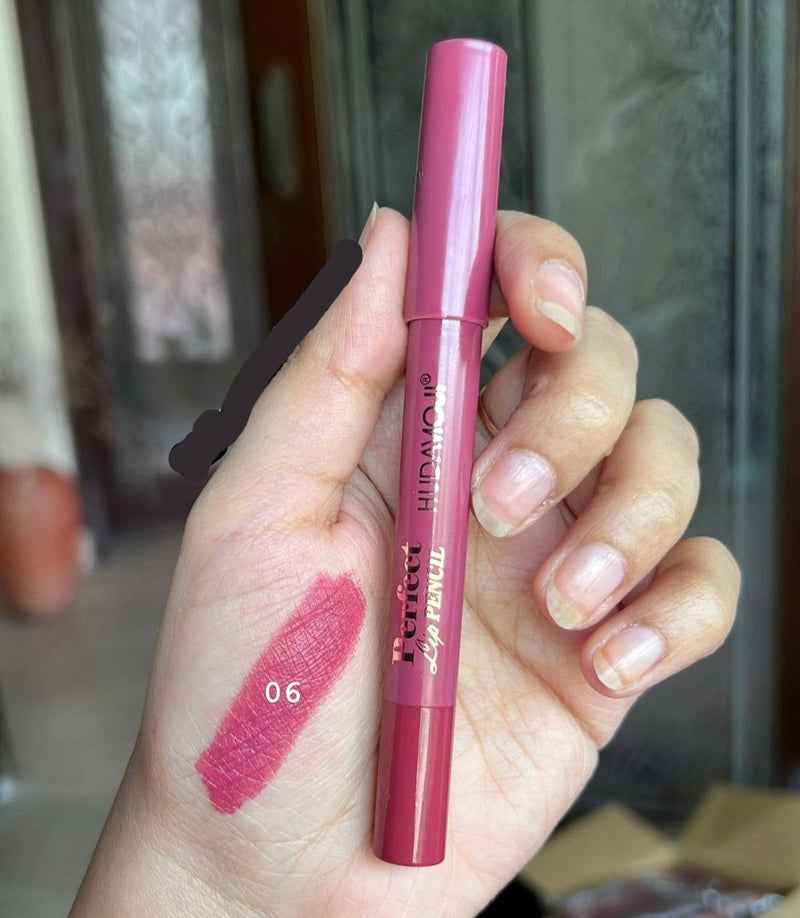 Hudamoji Lip Pencil Crayon Lipliner - Perfect Lip Liner and Lipstick - MAT Beauty