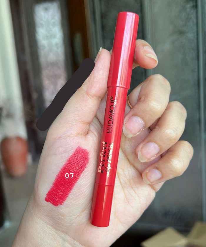 Hudamoji Lip Pencil Crayon Lipliner - Perfect Lip Liner and Lipstick - MAT Beauty