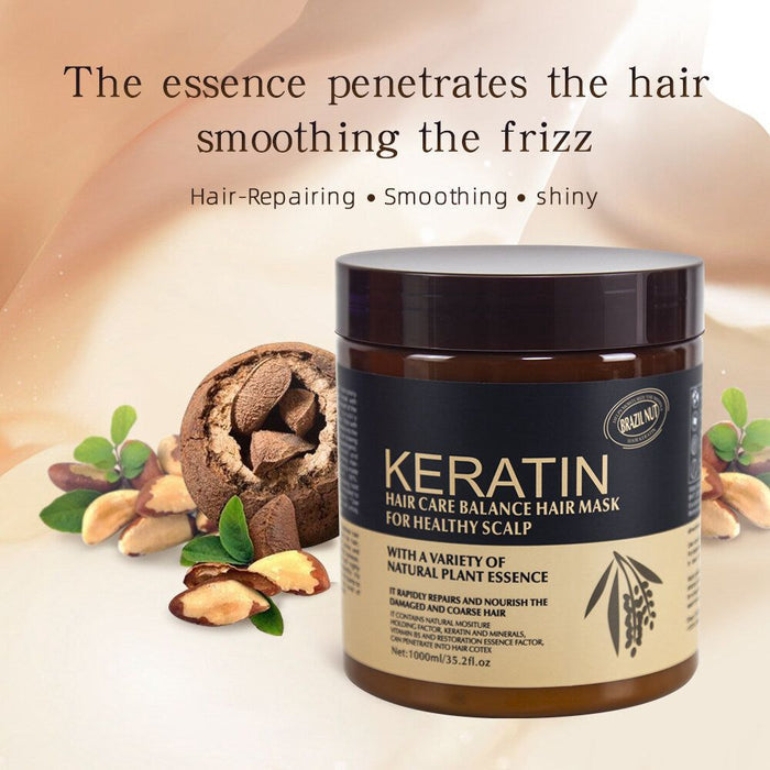 Brazil Nut Keratin Hair Mask for Healthy Scalp & Hair Treatment 1000 ml - MAT Beauty