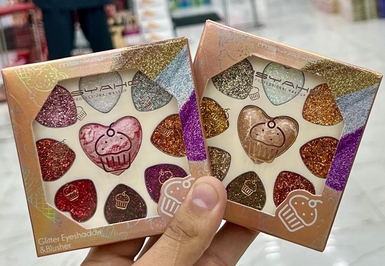 MSYAHO 9 in 1 Highlighter Kit - Blush On Glitter Collection - MAT Beauty