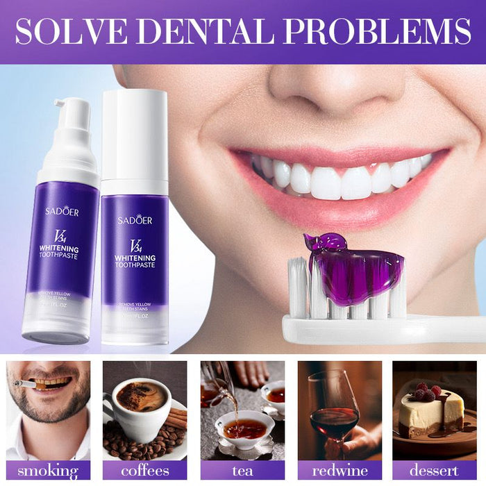 Sadoer V34 Whitening Toothpaste with Fresh Flavor 28ml Toothpaste - MAT Beauty
