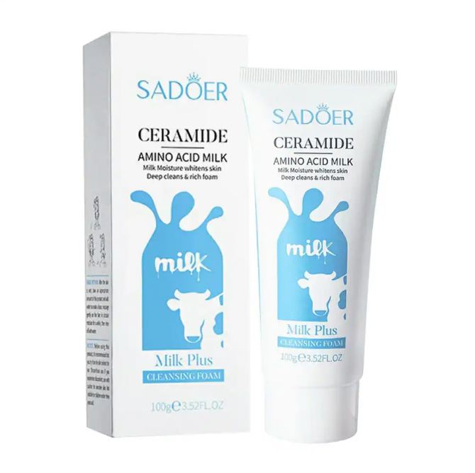 Sadoer Ceramide Cleansing Foam for Gentle Skin Care - Amino Acid Milk Formula 100g - MAT Beauty