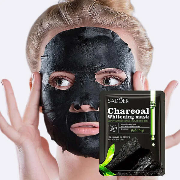 Sadoer Charcoal Whitening Facial Sheet Mask for Radiant Skin - MAT Beauty