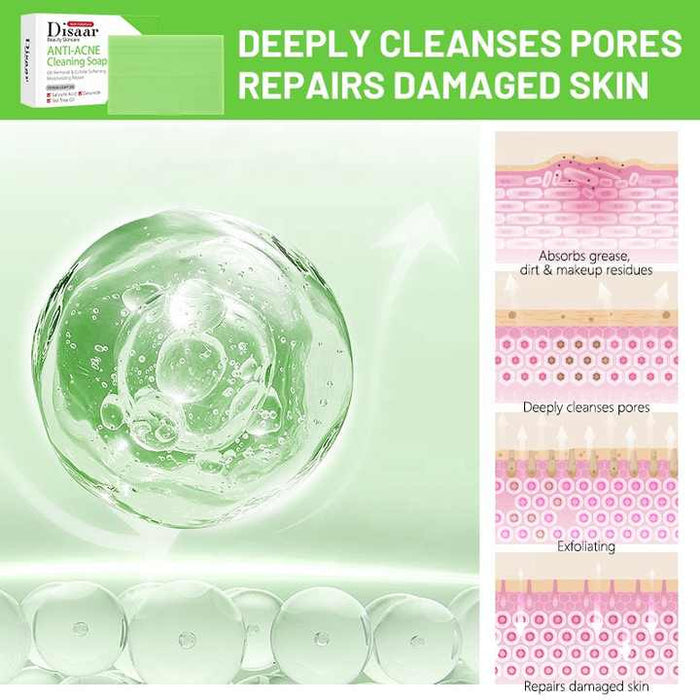 Disaar Tea Tree Oil Soap Anti-Acne Cleaning Soap 100g - MAT Beauty
