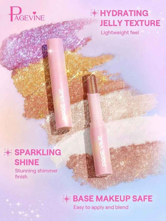 Wine Sparkling Jelly Highlighter Stick Pearlescent Glitter Eyeshadow & Highlighter Stick – Viral Trendy Shine