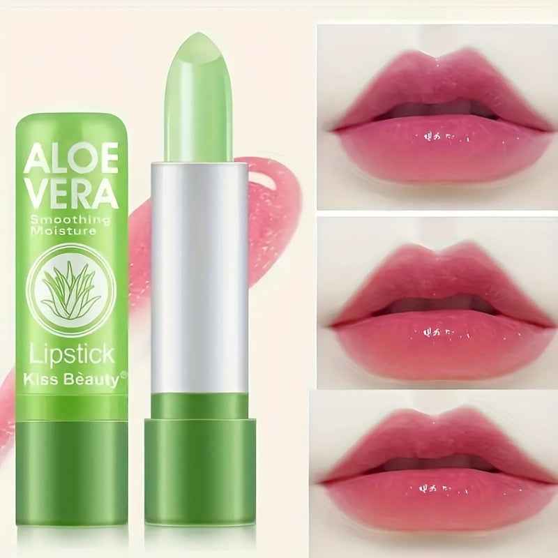 Aloe Vera Color Changing Lipstick Is Not Easy To Fade Lipstick Long Lasting Moisturizing Temperature Color Lip Balm Multiples pack
