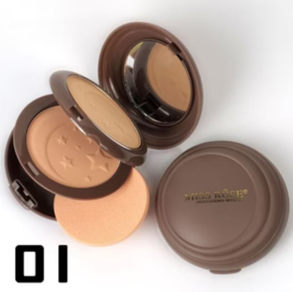 Miss Rose Brown Triangle Compact Powder for Flawless Finish - MAT Beauty