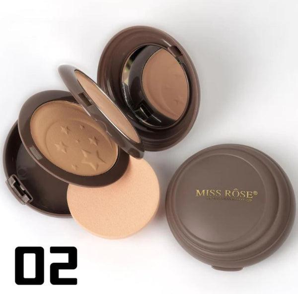 Miss Rose Brown Triangle Compact Powder for Flawless Finish - MAT Beauty