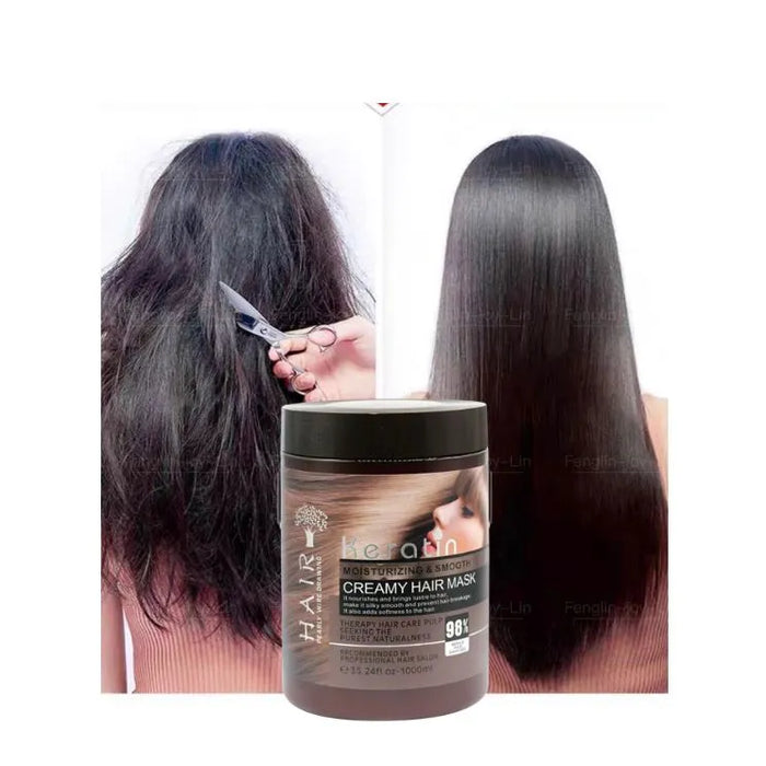 Keratin Organic Hair Mask - Original Natural Plant Creamy Formula for Silky Smooth Hair - MAT Beauty