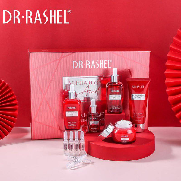 DR RASHEL AHA BHA Skin Care Set - Pack of 11 Miracle Renewal Facial Care Kit - MAT Beauty